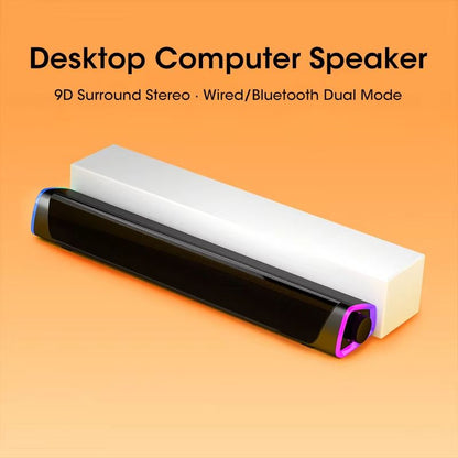 4D Stereo Computer Speaker Bar  Bluetooth  Wired Subwoofer Soundbar For Laptops PCs  Macbooks 2