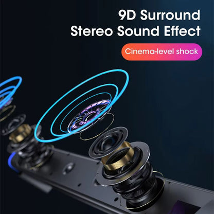 4D Stereo Computer Speaker Bar  Bluetooth  Wired Subwoofer Soundbar For Laptops PCs  Macbooks 5