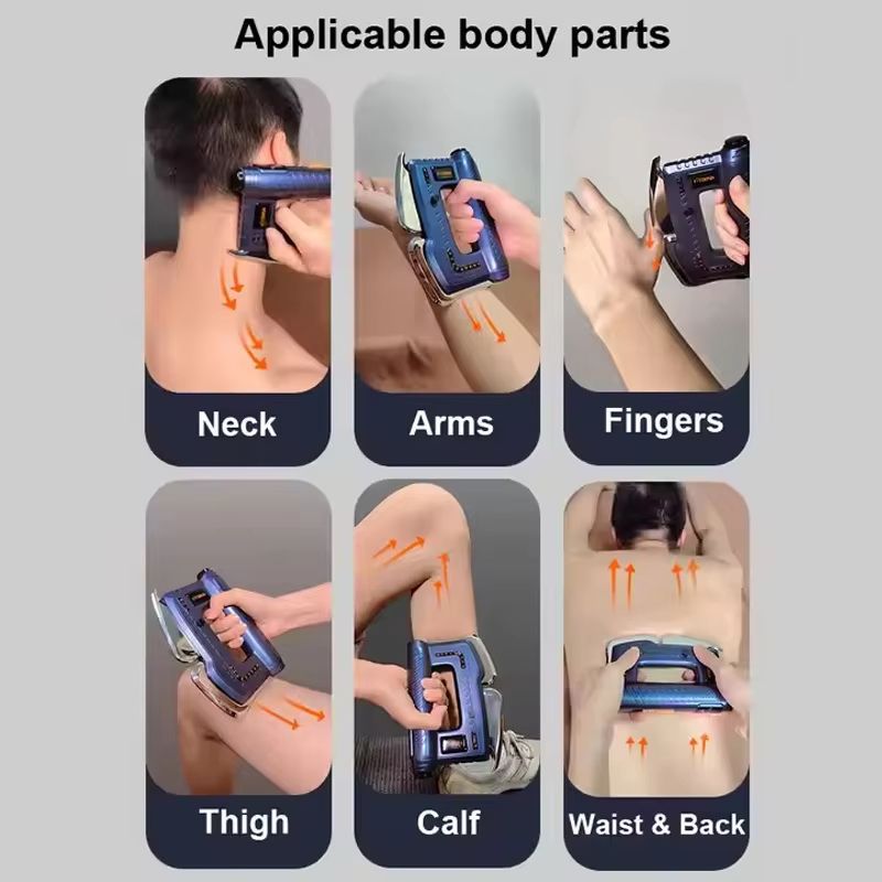 Heated EMS Fascia Massage Gun With Gua Sha Scraper  Red Light Therapy  Myofascial Muscle Relief Too 5