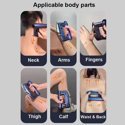 Heated EMS Fascia Massage Gun With Gua Sha Scraper  Red Light Therapy  Myofascial Muscle Relief Too 5