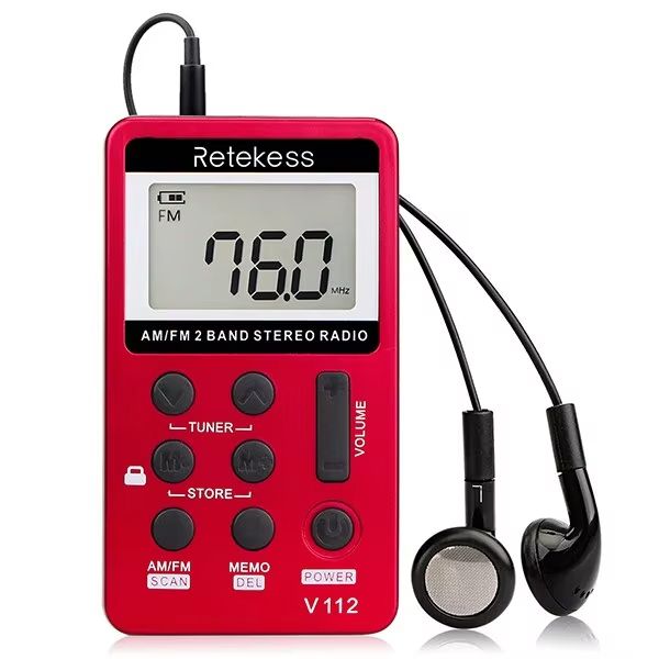 Pocket AM FM Radio  Retekess V112 Mini Rechargeable Portable Radio With Sleep Timer And Earphones 6