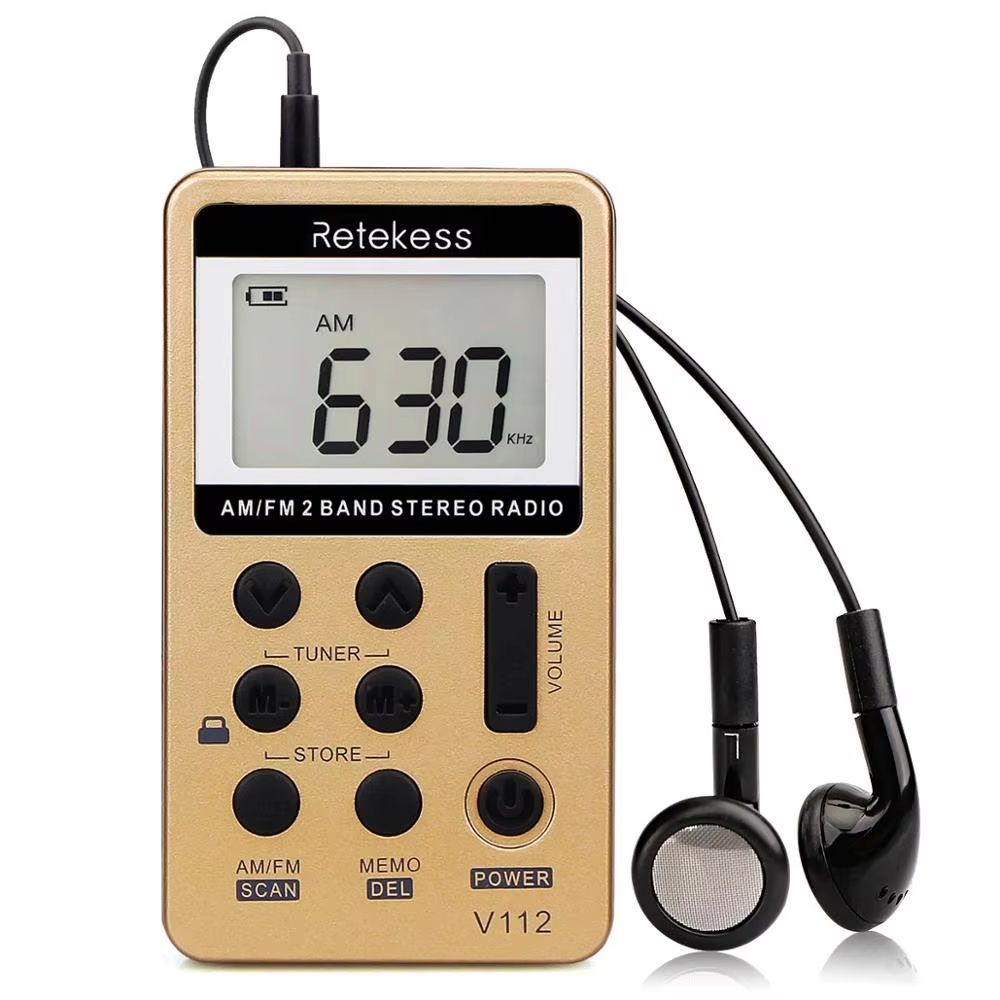 Pocket AM FM Radio  Retekess V112 Mini Rechargeable Portable Radio With Sleep Timer And Earphones 7