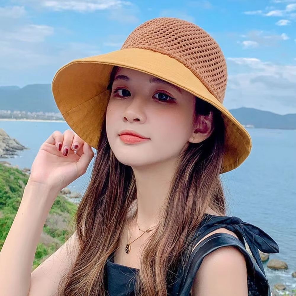 UV Protection Bucket Hat For Women Foldable Wide Brim Summer Sun Hat With Ponytail Hole 2
