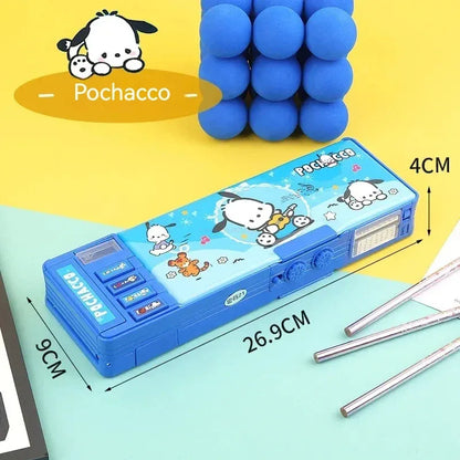 Kuromi Melody Sanrio Pencil Box, Multi Functional Password Lock Stationery Case, Large Capacity Kids Gift