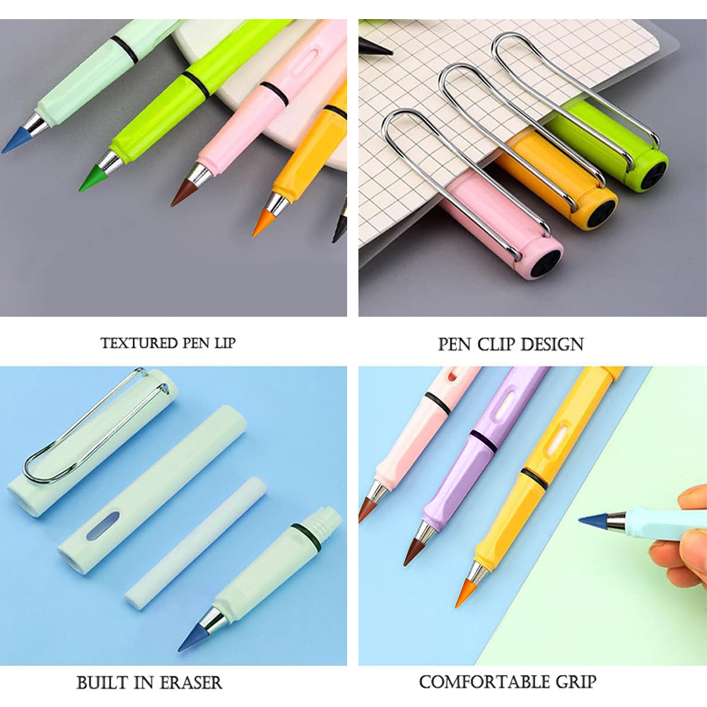 Color Eternal Pencil Set Wipeable Magic Replace Head, Eco Friendly Drawing for Kids, School Gift Supplies