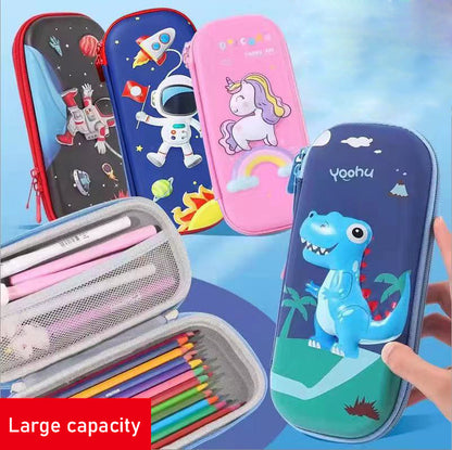 Cartoon Pencil Case for Kids, Cute Large Capacity Pencil Case Bag, School Stationery Organizer, Gift for Students
