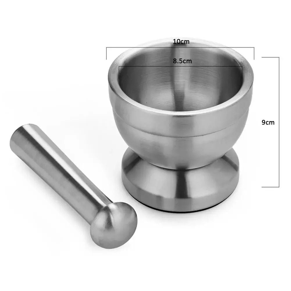 Stainless Steel Mortar And Pestle Grinder For Garlic Herbs Spices 5