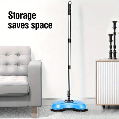 Hand Push Floor Broom With Long Handle And Spiral Cleaning System 3