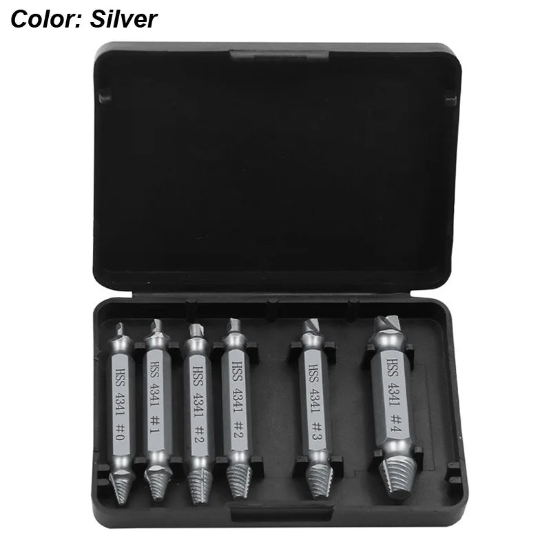 Damaged Screw Extractor Set, HSS Drill Bit Stripped Broken Remover Kit Quickly Easily Remove Small, Stuck, or Rusted