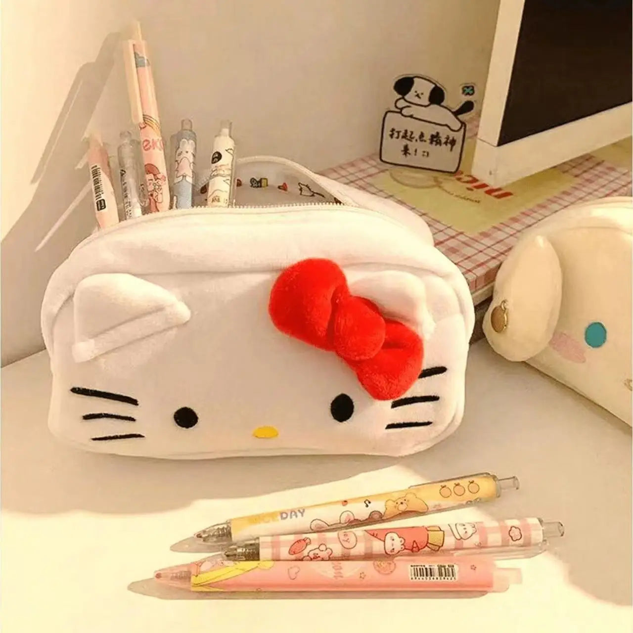 Sanrio Hello Kitty Plush Bag, Cinnamoroll Cosmetic Storage Case, Kawaii Pencil Pouch, Cartoon Girl Birthday Gift