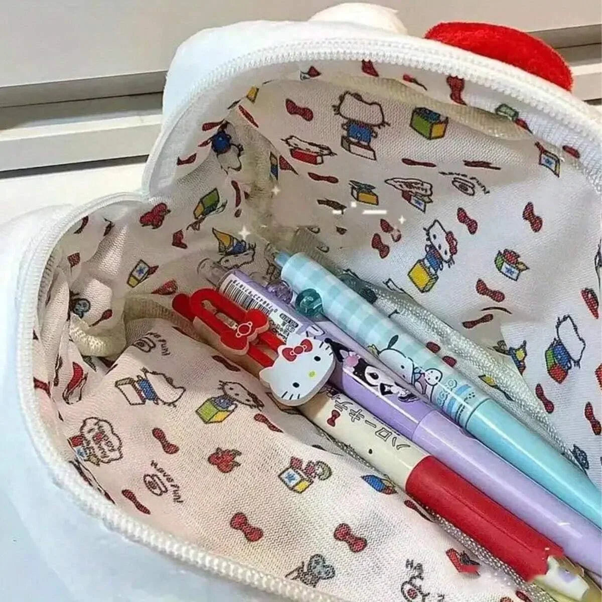 Sanrio Hello Kitty Plush Bag, Cinnamoroll Cosmetic Storage Case, Kawaii Pencil Pouch, Cartoon Girl Birthday Gift