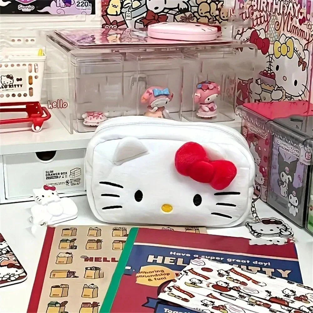 Sanrio Hello Kitty Plush Bag, Cinnamoroll Cosmetic Storage Case, Kawaii Pencil Pouch, Cartoon Girl Birthday Gift