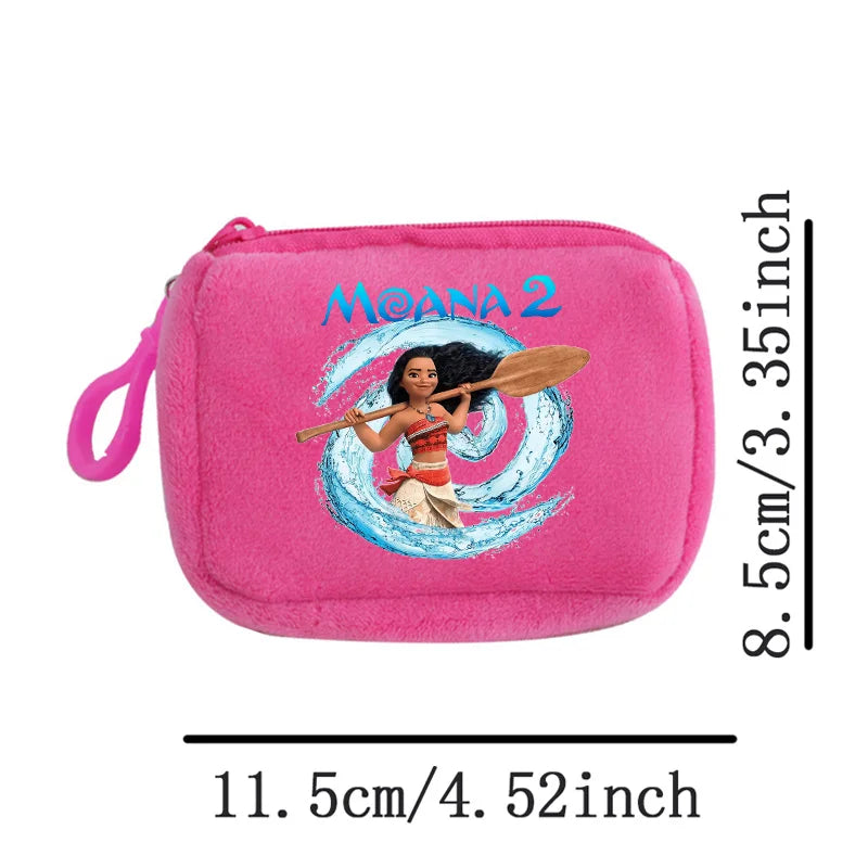 Moana Plush Wallet For Girls Mini Cartoon Maui Coin Purse Cute Square Storage Bag Key Holder Gift I 1