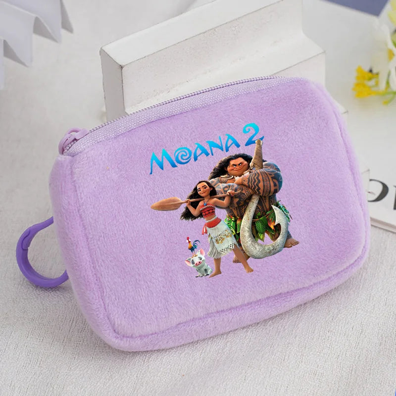 Moana Plush Wallet For Girls Mini Cartoon Maui Coin Purse Cute Square Storage Bag Key Holder Gift I 4