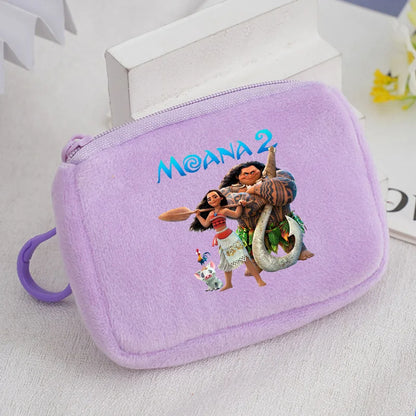 Moana Plush Wallet For Girls Mini Cartoon Maui Coin Purse Cute Square Storage Bag Key Holder Gift I 4