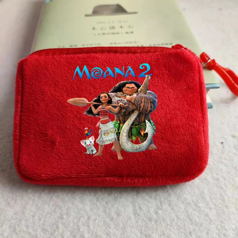 Moana Plush Wallet For Girls Mini Cartoon Maui Coin Purse Cute Square Storage Bag Key Holder Gift I 11