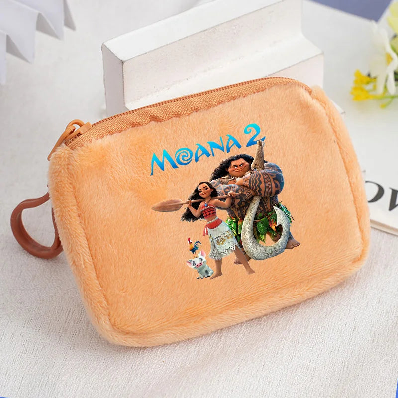 Moana Plush Wallet For Girls Mini Cartoon Maui Coin Purse Cute Square Storage Bag Key Holder Gift I 13
