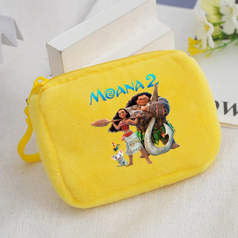 Moana Plush Wallet For Girls Mini Cartoon Maui Coin Purse Cute Square Storage Bag Key Holder Gift I 15