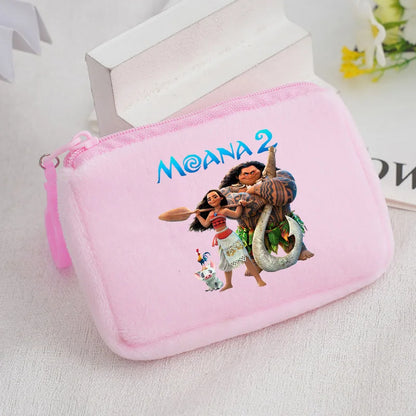 Moana Plush Wallet For Girls Mini Cartoon Maui Coin Purse Cute Square Storage Bag Key Holder Gift I 16