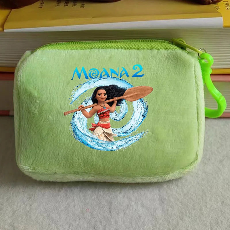 Moana Plush Wallet For Girls Mini Cartoon Maui Coin Purse Cute Square Storage Bag Key Holder Gift I 18