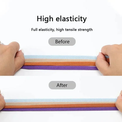 2Pairs Without Ties Elastic Laces No Tie Shoe Laces With Press Lock For Sneakers 8MM Widened Flat S 1