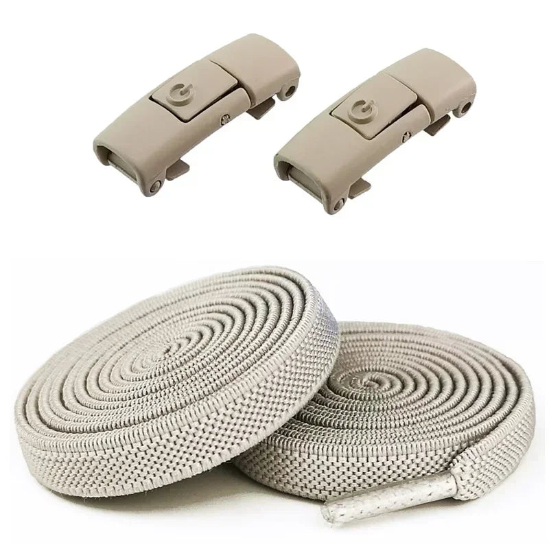 2Pairs Without Ties Elastic Laces No Tie Shoe Laces With Press Lock For Sneakers 8MM Widened Flat S 11