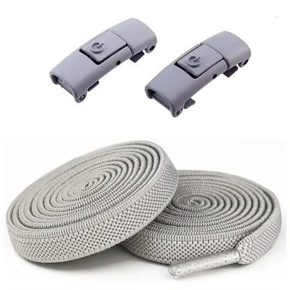 2Pairs Without Ties Elastic Laces No Tie Shoe Laces With Press Lock For Sneakers 8MM Widened Flat S 13