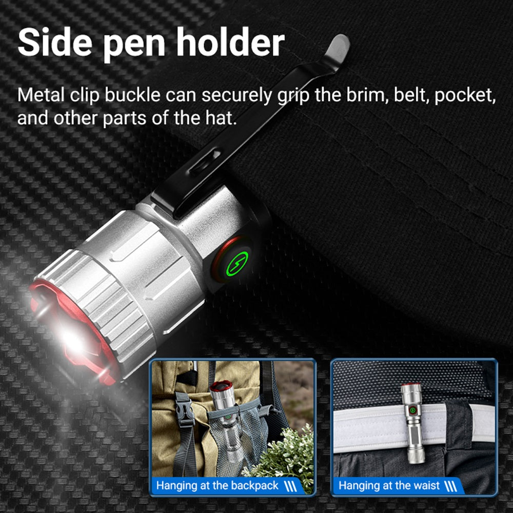 Mini Zoom Flashlight X80 High Bright White Beam Light Rechargeable Pocket Magnet Torch For Outdoor  5