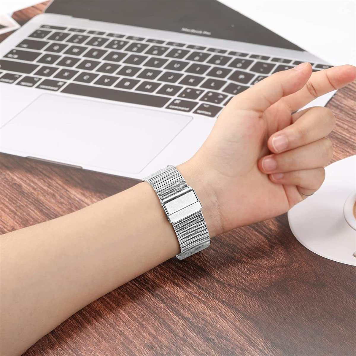 Universal Milanese Watchband Quick Release Stainless Steel Mesh Strap In Silver 1