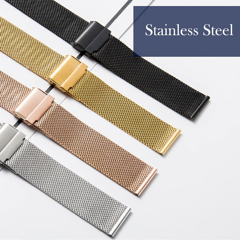 Universal Milanese Watchband Quick Release Stainless Steel Mesh Strap In Silver 2