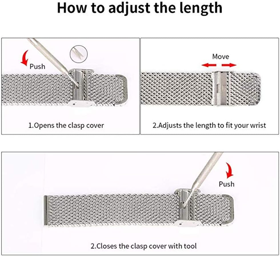 Universal Milanese Watchband Quick Release Stainless Steel Mesh Strap In Silver 5