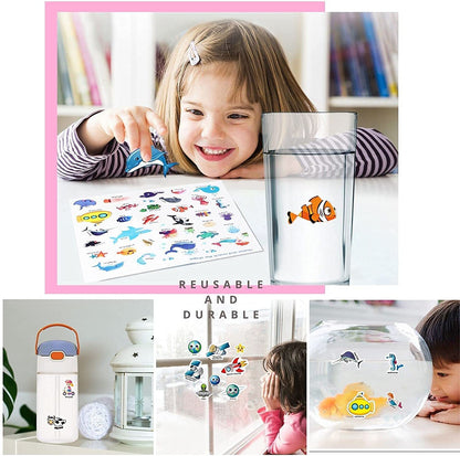 Kids DIY Puzzle Sticker Book, Reusable Scene Cute Cartoon Animal Stickers, Learning Cognition Toys, Back to School Gift