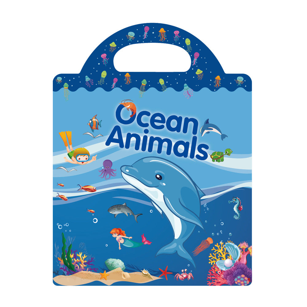 Kids DIY Puzzle Sticker Book, Reusable Scene Cute Cartoon Animal Stickers, Learning Cognition Toys, Back to School Gift