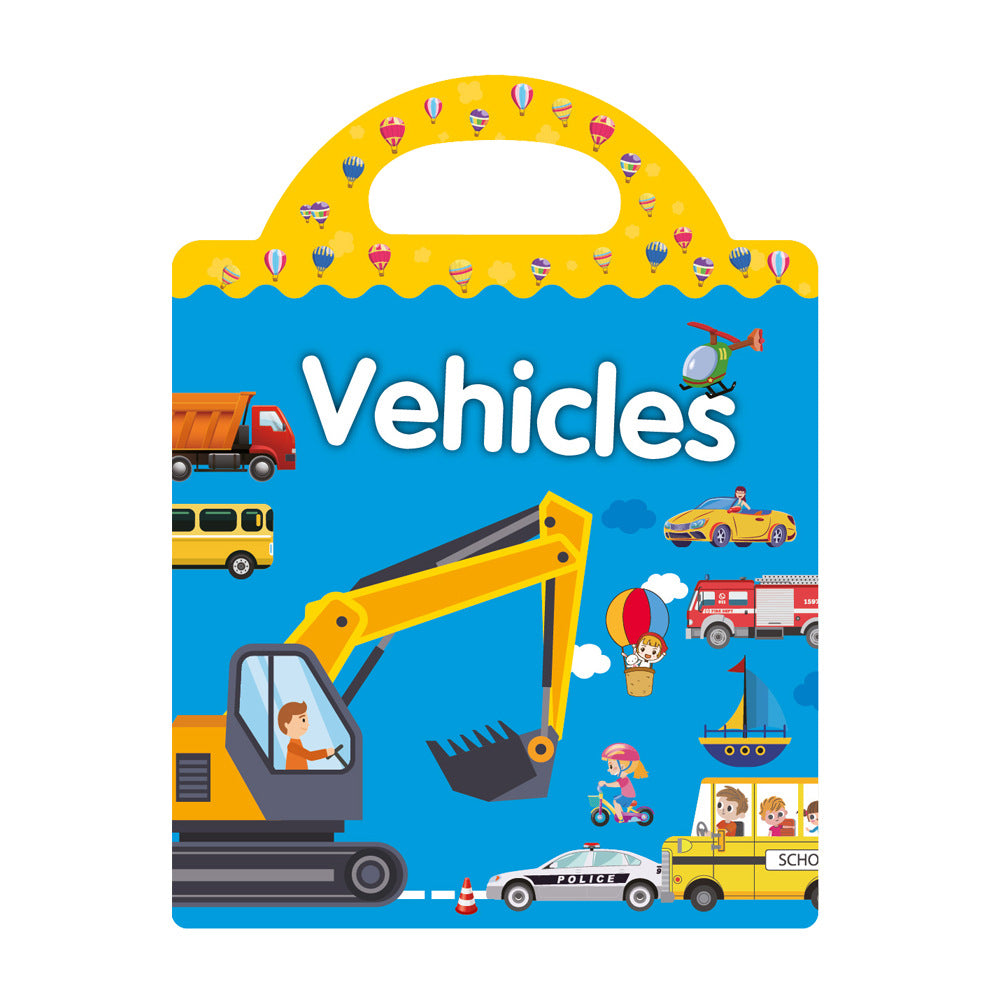 Kids DIY Puzzle Sticker Book, Reusable Scene Cute Cartoon Animal Stickers, Learning Cognition Toys, Back to School Gift