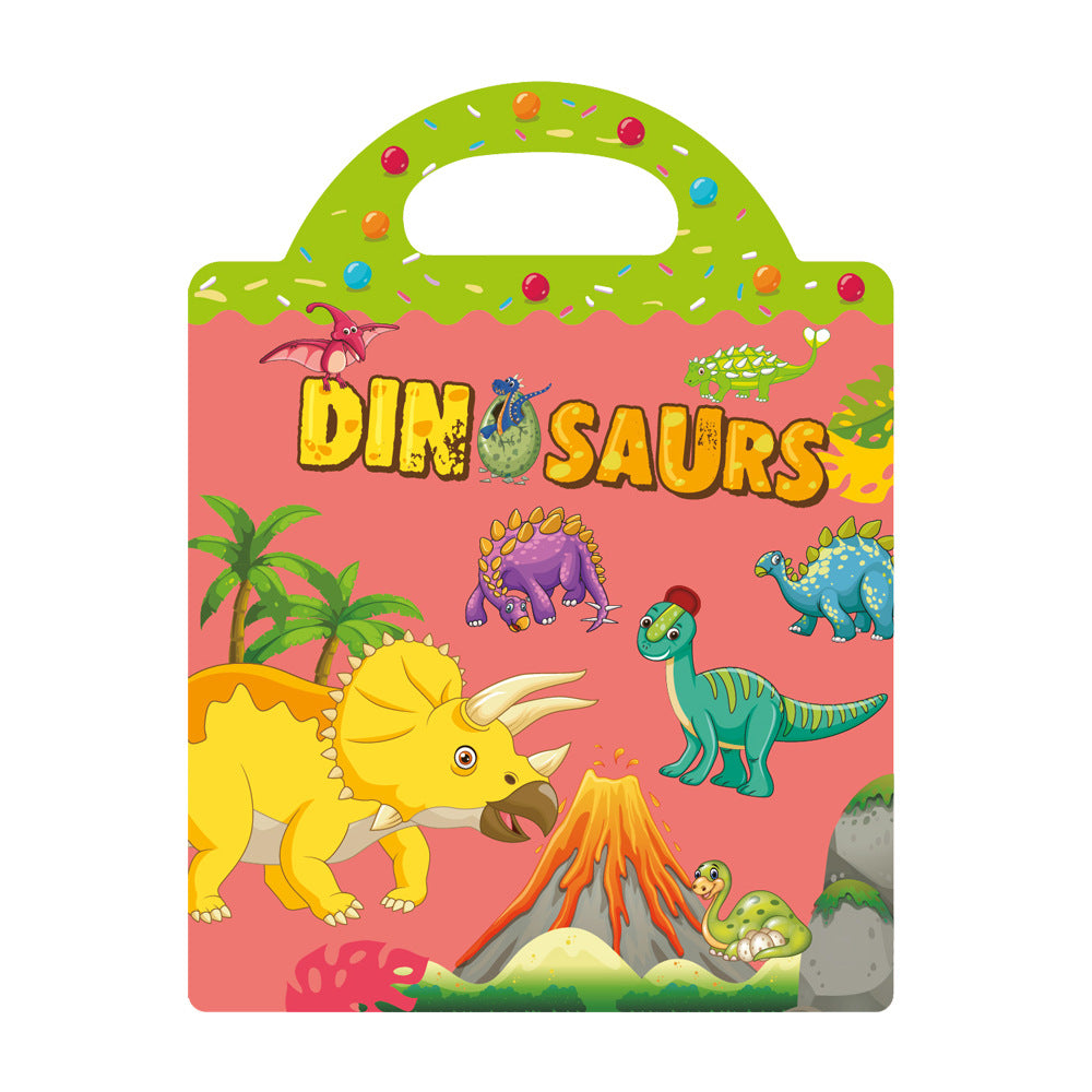 Kids DIY Puzzle Sticker Book, Reusable Scene Cute Cartoon Animal Stickers, Learning Cognition Toys, Back to School Gift