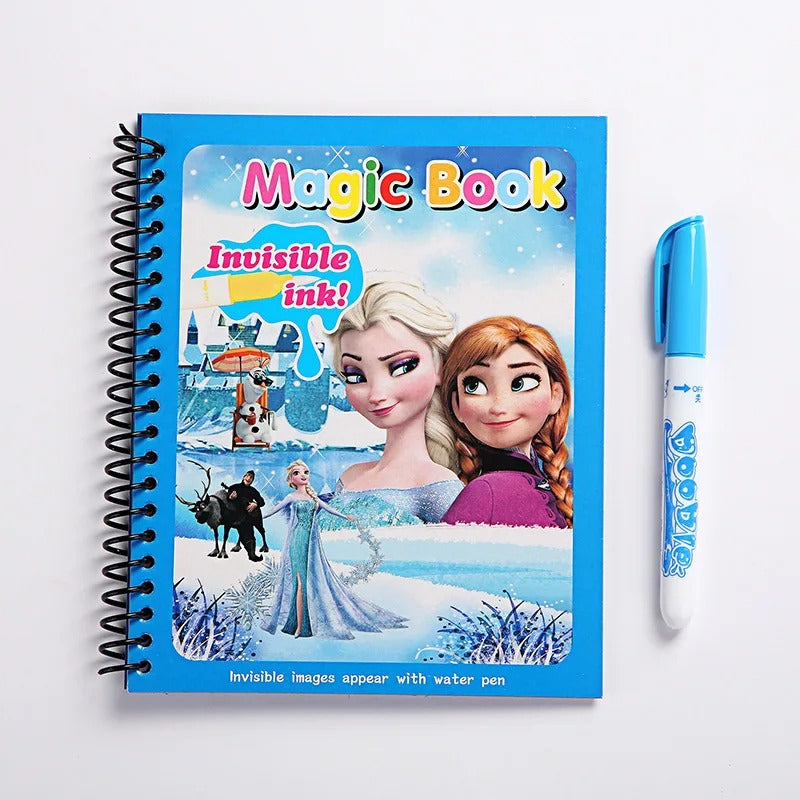 DIY Magic Watercolor Painting Book for Kids, Frozen Disney Puzzle Graffiti, Mickey Mouse Sofia Cars Cartoon Gift