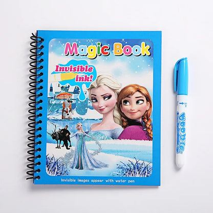 DIY Magic Watercolor Painting Book for Kids, Frozen Disney Puzzle Graffiti, Mickey Mouse Sofia Cars Cartoon Gift