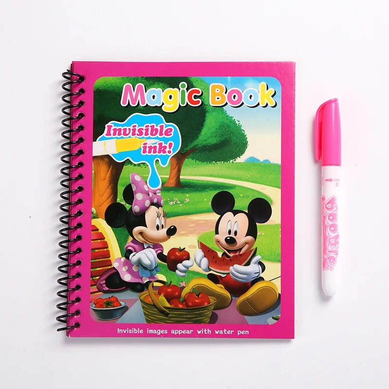 DIY Magic Watercolor Painting Book for Kids, Frozen Disney Puzzle Graffiti, Mickey Mouse Sofia Cars Cartoon Gift