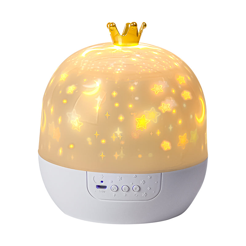 Crown Star Light Projection Lamp, Rotating Star Bedroom Ceiling Atmosphere Night Lamp with 6 Films