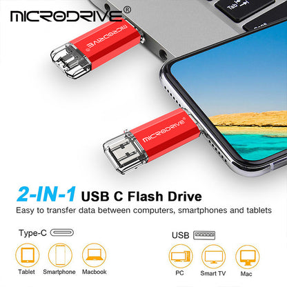 Dual-Port Type C USB Flash Drive – 2-in-1 OTG Pen Drive for Phones & PCs