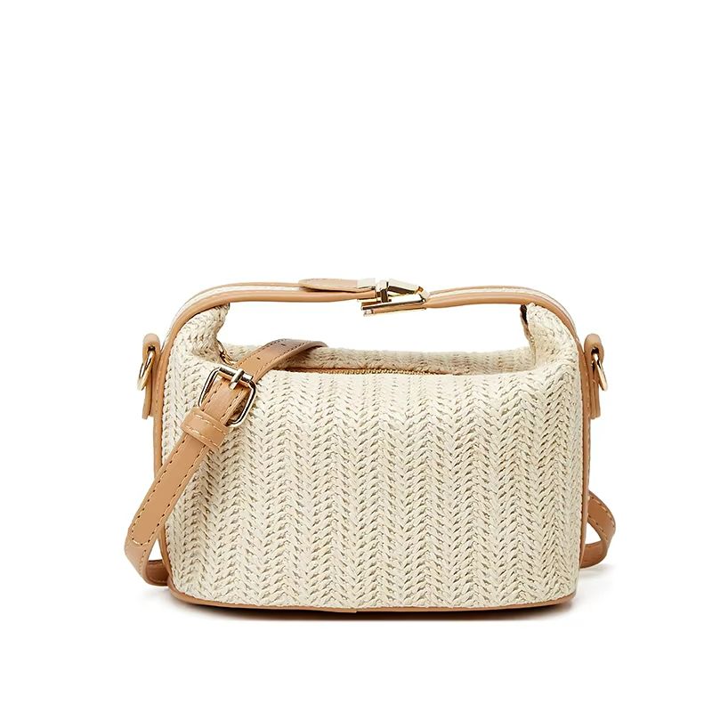 Yogodlns Small Straw Shoulder Bag Woven Crossbody Beach Tote 5