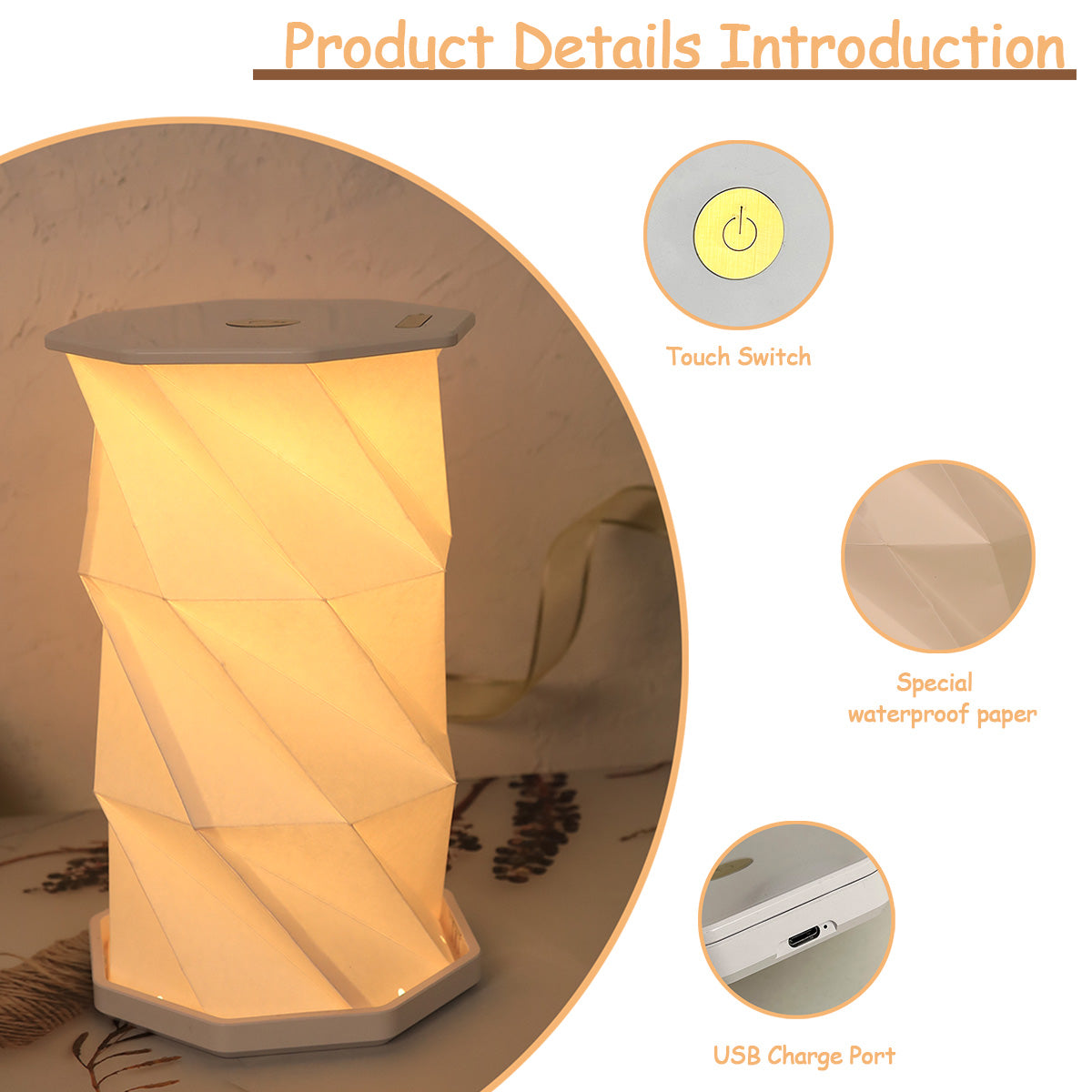 Creative Foldable Atmosphere Light Rotating Night Light USB LED Table Light For Bedroom Bedhead Dec 4
