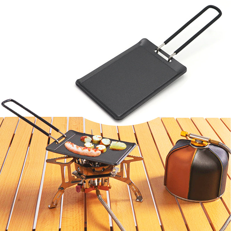 Portable Camping Cookware,Mini Iron Frying Pan for Travel & Outdoor BBQ,Compact Grill Pan for Hiking, Picnics &Adventure