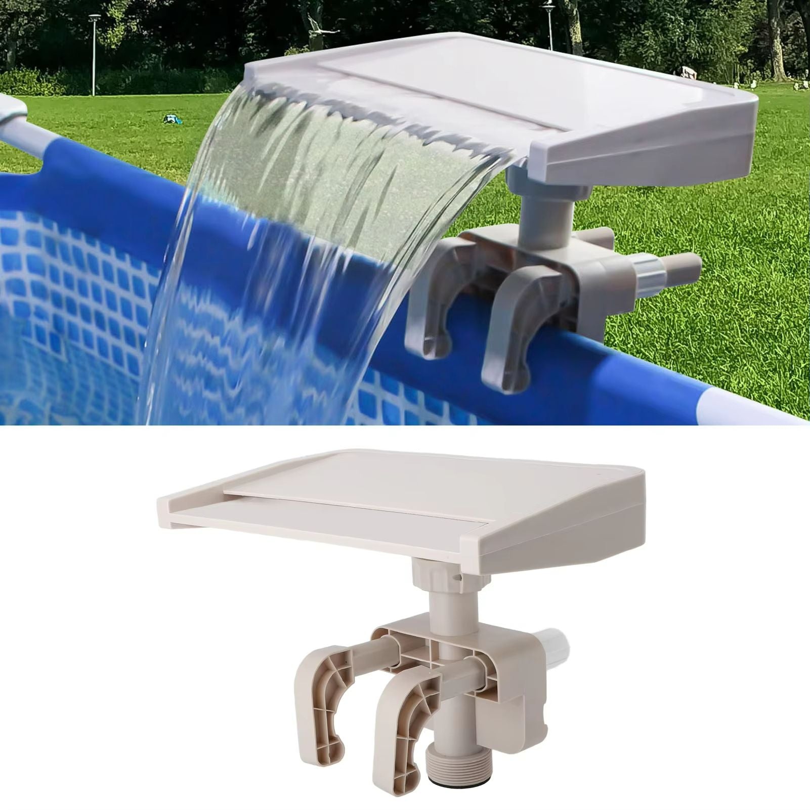 Relaxing Pool Waterfall Fountain Attachment for Ground Pools
