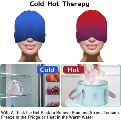 Gel Ice Headache Relief Hat Cold Therapy Cap 2