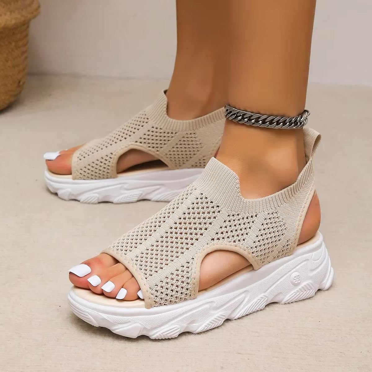 Breathable Mesh Platform Summer Sandals for Women