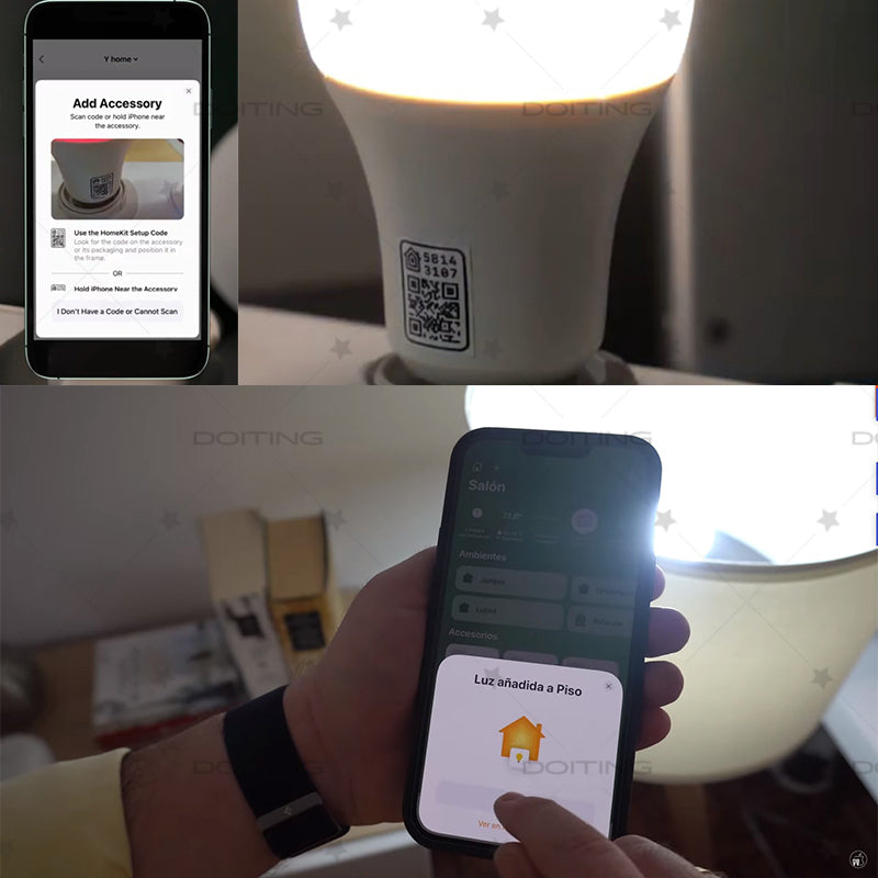 Smart WiFi LED Bulb E27 RGBCW HomeKit Compatible Dimmable 110V220V Voice Control Via SiriAlexaGoogl 5