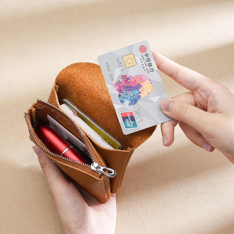 PU Leather Luxury Coin Purse Business Card Wallet With Zipper Personalized Initials Holder Ideal Gi 2