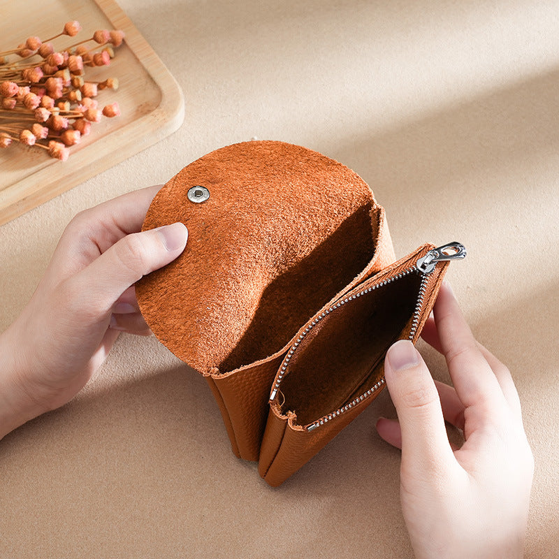 PU Leather Luxury Coin Purse Business Card Wallet With Zipper Personalized Initials Holder Ideal Gi 3