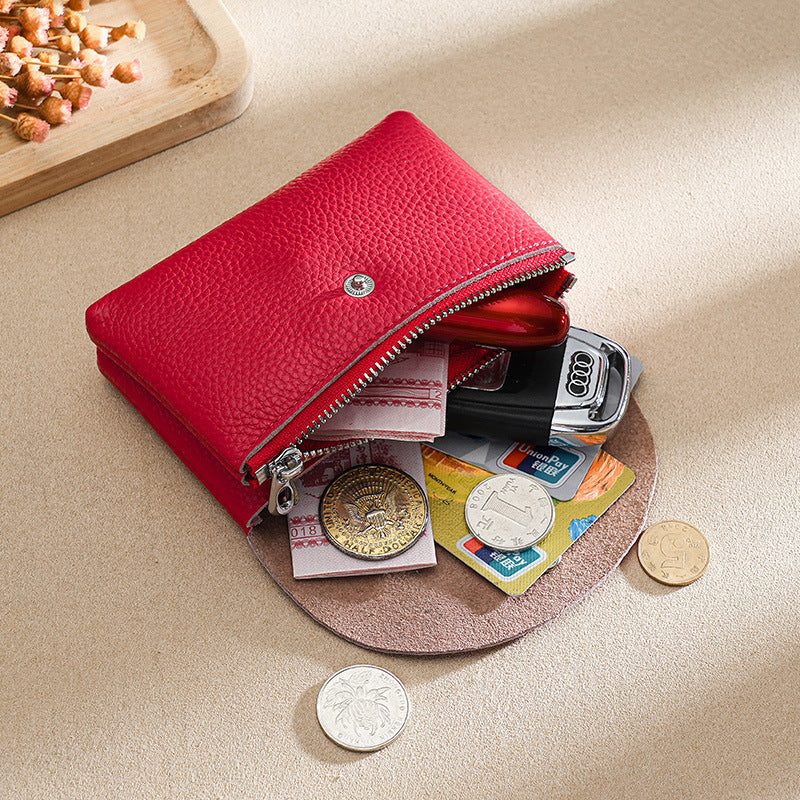 PU Leather Luxury Coin Purse Business Card Wallet With Zipper Personalized Initials Holder Ideal Gi 7